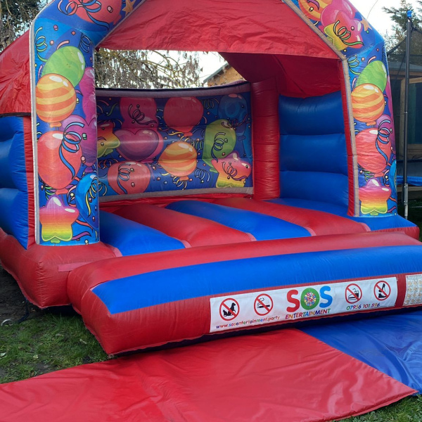 Red & Blue Party Time Bouncy Castle