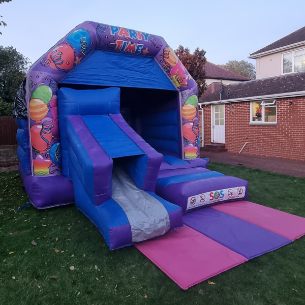 Adult Purple & Blue Slide Bouncy Castle