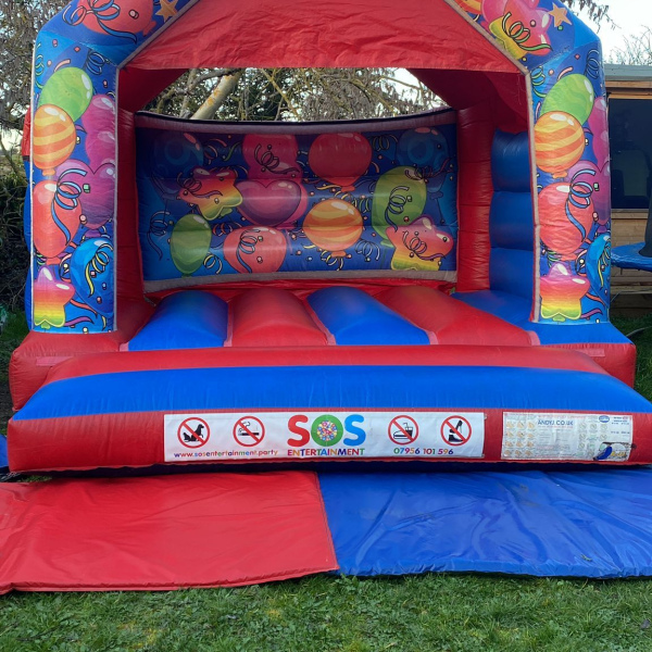 Red & Blue Party Time Bouncy Castle