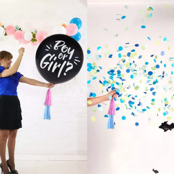 Gender Reveal Confetti Cannon & Balloon