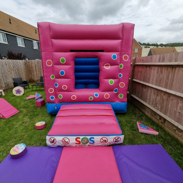 Pink Enclosed Bouncy Castle