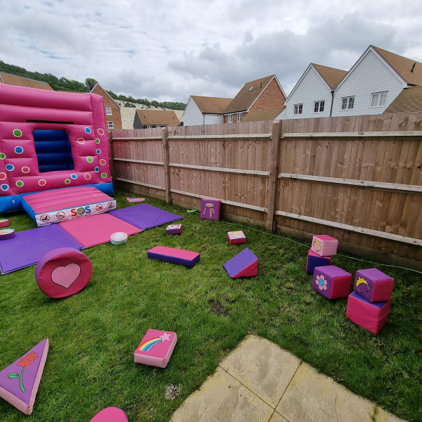 Pink Enclosed Bouncy Castle