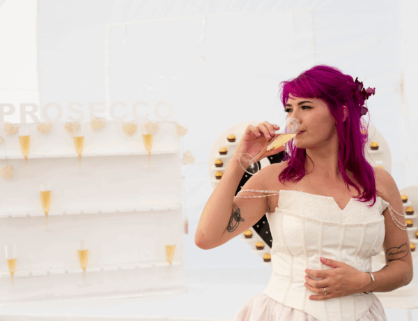 tabletop prosecco wall hire