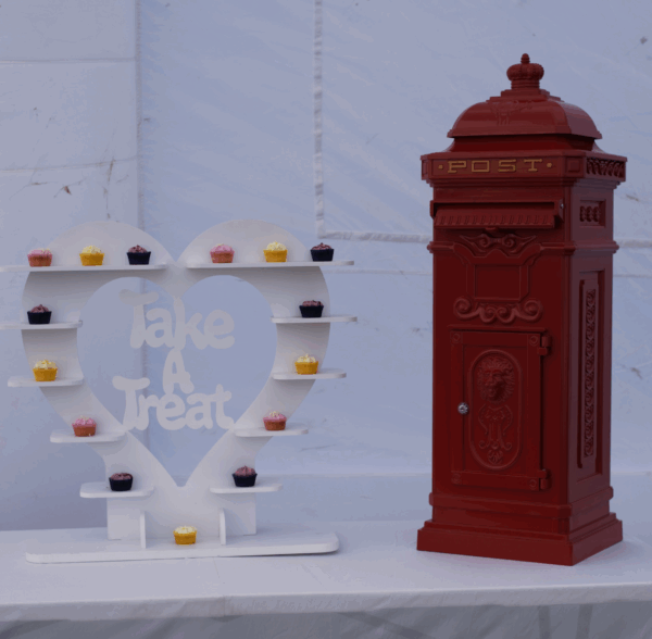 red wedding post box hire