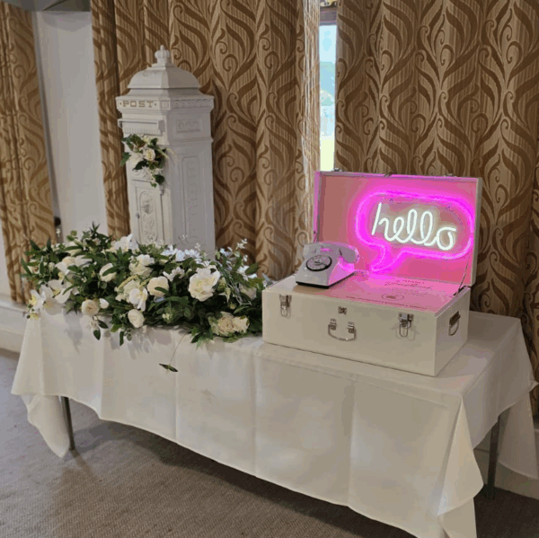 white wedding post box hire sussex