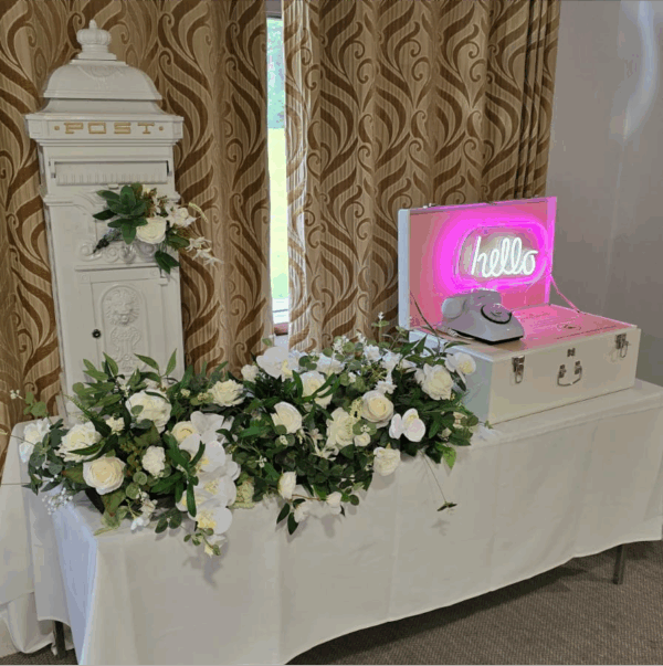white wedding post box hire kent