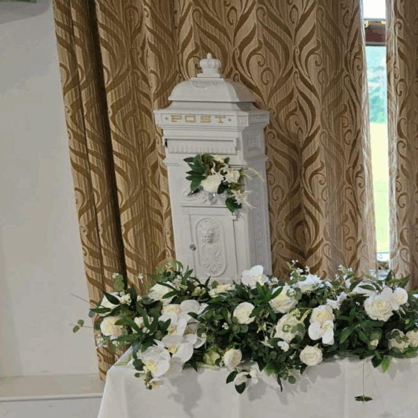white wedding post box hire