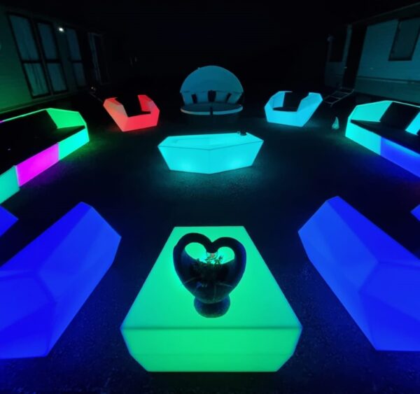 led furniture hire, wedding hire