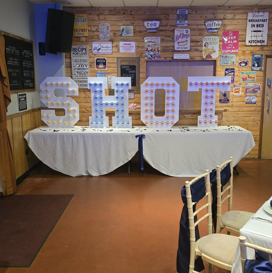 shot wall for hire, weddings