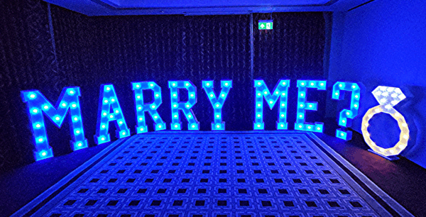 marry me proposal lights, west sussex