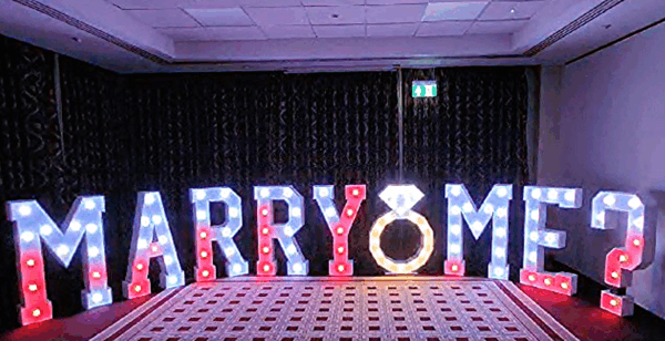 marry me proposal lights, essex