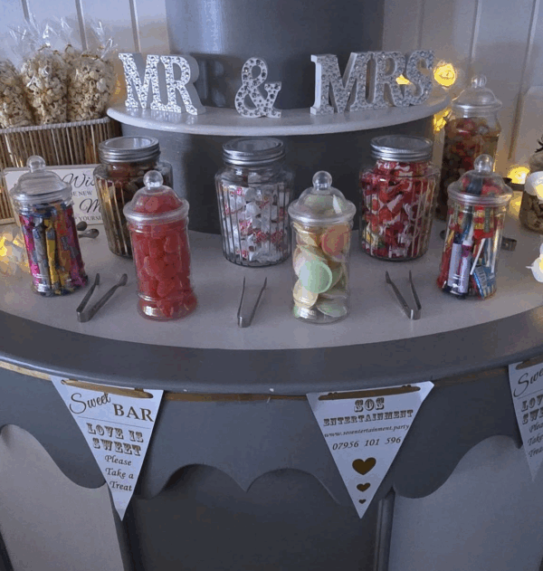 candy cart hire for weddings, London